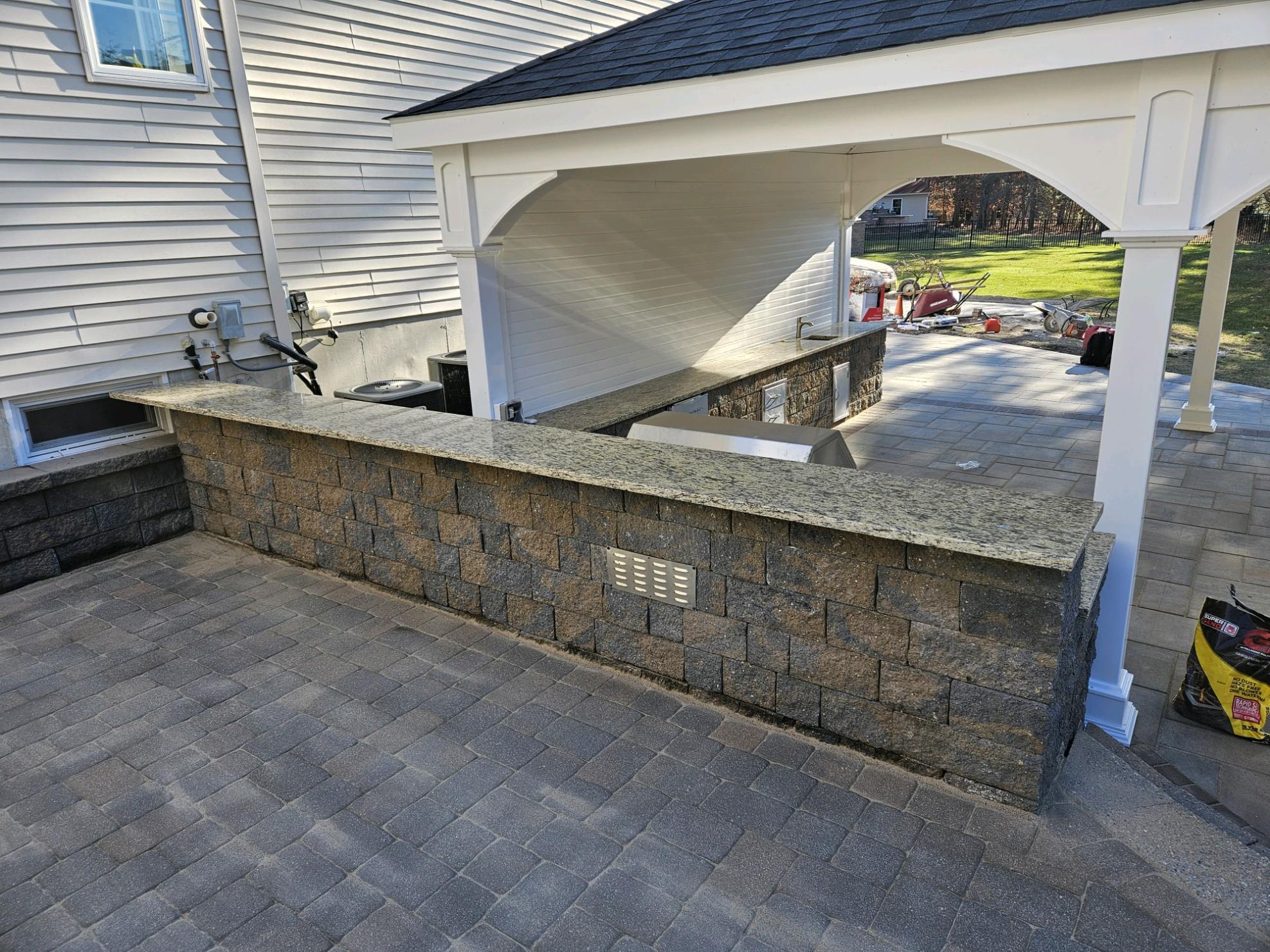 A freshly doen outdoor kitchen