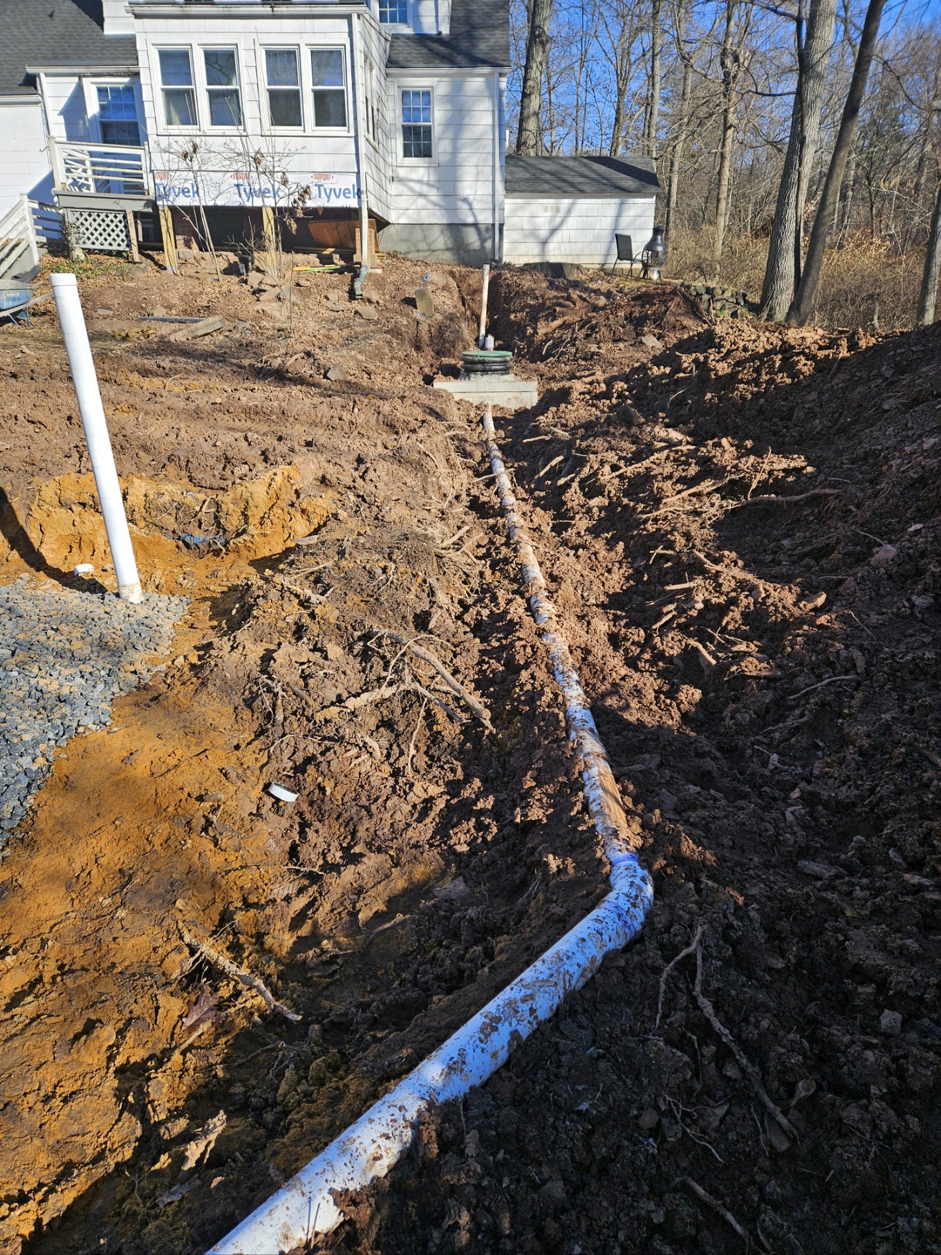 Laying pipe work