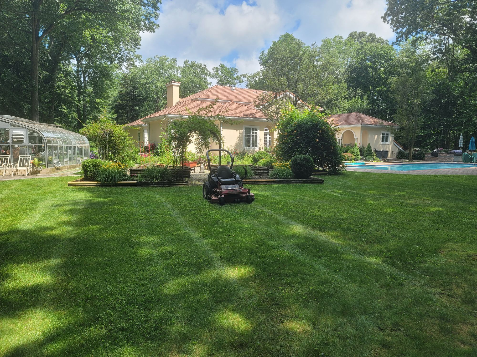 A freshly cut lawn